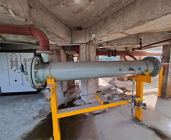 Installed wastewater treatment equipment requiring maintenance